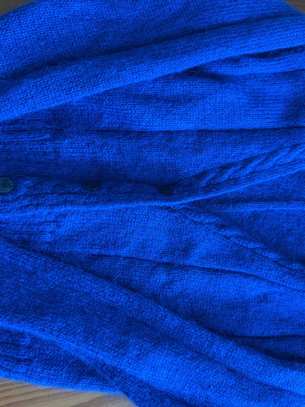 Women's Cozy Vintage Royal Blue Knit Cardigan